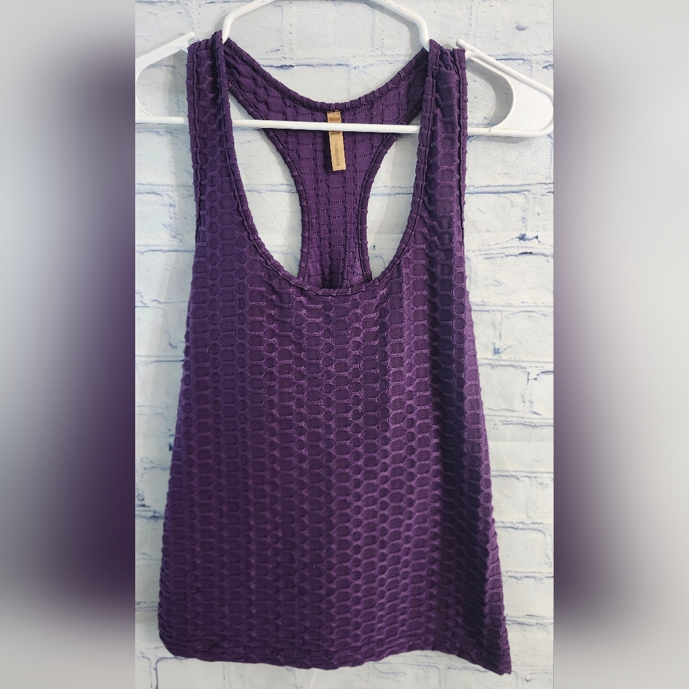 Massmode Juniors Large Purple Sleeveless Slim Fitting Activewear Tank